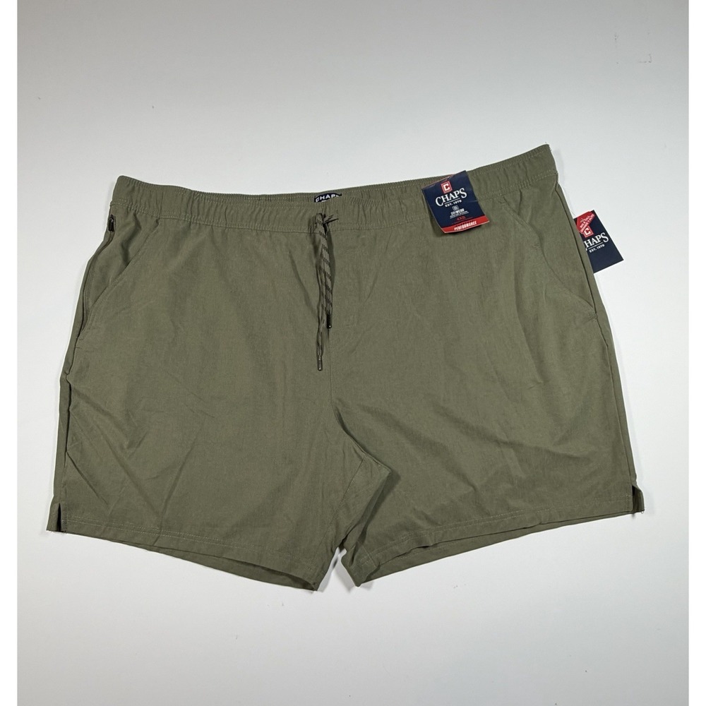 NWT Chaps Mens 4XB Performance Shorts Green Drawstring Stretch Waist $70